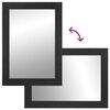 vidaXL Oglindă de baie, negru, 50x70x2,5 cm, lemn prelucrat și alamă