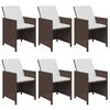 vidaXL Set mobilier de grădină cu perne, 7 piese, maro, poliratan