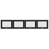 vidaXL Poartă pentru c&acirc;ini cu suporturi 4 pcs Stejar Negru 80 x 60 cm