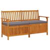 vidaXL Bancă de depozitare cu pernă, 148 cm, lemn masiv de acacia