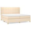 vidaXL Pat box spring cu saltea, crem, 200x200 cm, textil