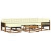 vidaXL Set de canapele de exterior cu pernă 7 pcs Natural și Crem