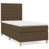 vidaXL Pat box spring cu saltea, maro &icirc;nchis, 100x200 cm, textil