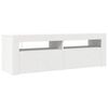 vidaXL Comodă TV cu lumini LED, alb, 120x35x40 cm