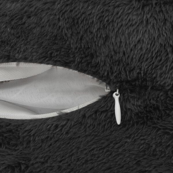 vidaXL Huse de pernă, 2 buc., negru, 50x50 cm, blană artificială