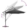 vidaXL Parasol banana cu brațe Antracit 294 x 294 x 248 cm