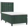 vidaXL Pat box spring cu saltea, verde &icirc;nchis, 100x200 cm, catifea