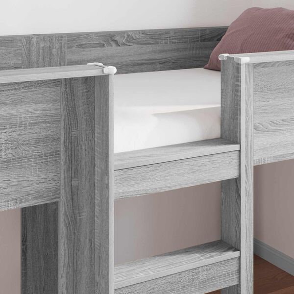 vidaXL Pat Etajat pentru Copii Gri Sonoma 100 x 200 cm Lemn compozit