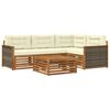 vidaXL Set de canapele de exterior cu pernă 5 pcs Natural și Crem