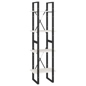 vidaXL Bibliotecă cu 4 rafturi, alb, 40x30x140 cm, lemn masiv de pin