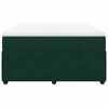 vidaXL Pat box spring cu saltea, verde &icirc;nchis, 160x200 cm, catifea