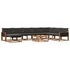 vidaXL Set de canapele de exterior cu pernă 9 pcs Natural și Negru