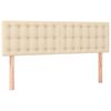 vidaXL Pat box spring cu saltea, crem, 140x200 cm, textil