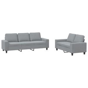 vidaXL Set de canapele, 2 piese, gri deschis, material textil