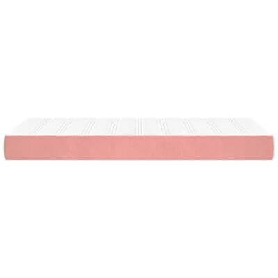 vidaXL Saltea de pat cu arcuri, roz, 120x190x20 cm, catifea