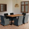 vidaXL Set mobilier de grădină, 7 piese, gri &icirc;nchis