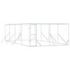 vidaXL Padoc de exterior pentru c&acirc;ini argintiu 4x8x2 m oțel galvanizat