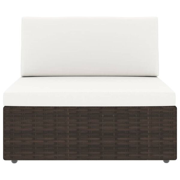 vidaXL Set mobilier de grădină, 8 piese, maro, poliratan