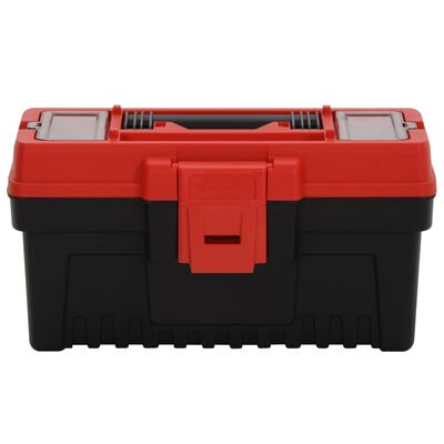 vidaXL Set de cutii de scule, 2 piese, negru și roșu, polipropilenă