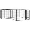 vidaXL Țarc c&acirc;ini 18 panouri negru 50x100 cm oțel vopsit electrostatic