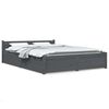 vidaXL Cadru de pat cu sertare Double, gri, 135x190 cm