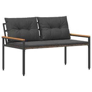 vidaXL Bancă de exterior 2 -Seater 116 x 67,5 x 72 cm poliratan