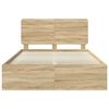 vidaXL Cadru de pat cu headboard Sonoma 160 x 200 cm Lemn de pin masiv