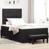 vidaXL Pat cu arcuri cu saltea cu headboard Negru 120 x 190 cm Catifea