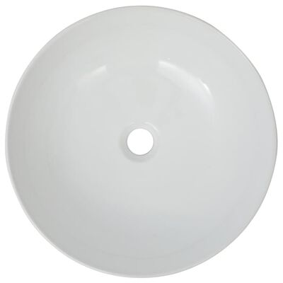 vidaXL Chiuvetă de baie din ceramică, rotundă, 41,5 x 13,5 cm, alb