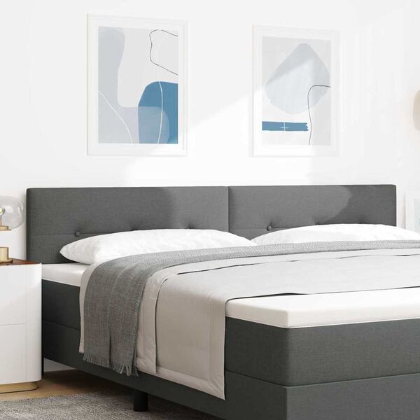 vidaXL Tăblie cap cu headboard Gri închis 200 cm țesătură