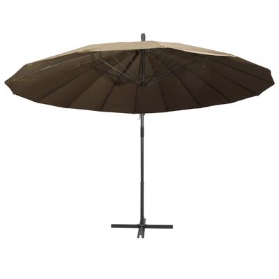 vidaXL Umbrelă de soare suspendată, gri taupe, 3 m, stâlp de aluminiu