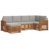 vidaXL Set de canapele de exterior 6 buc. Gri natural și deschis
