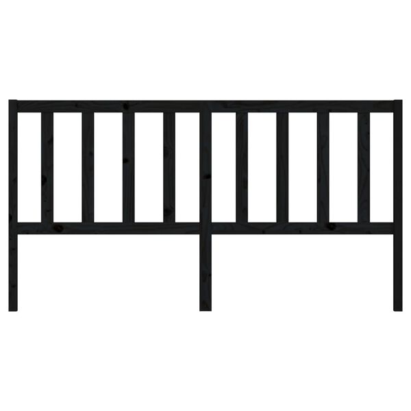 vidaXL Tăblie de pat, negru, 206x4x100 cm, lemn masiv de pin