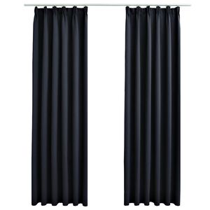 vidaXL Draperii opace cu c&acirc;rlige, 2 buc., antracit, 140 x 175 cm