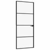 vidaXL Ușă de interior negru 83x201,5 cm sticlă securiz./aluminiu slim
