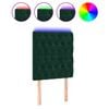 vidaXL Tăblie de pat cu LED, verde &icirc;nchis, 80x7x118/128 cm, catifea
