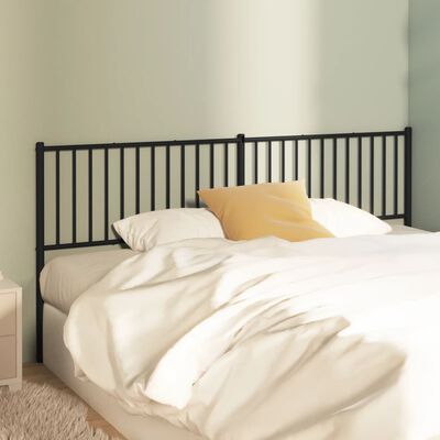 vidaXL Tăblie de pat metalică, negru, 193 cm