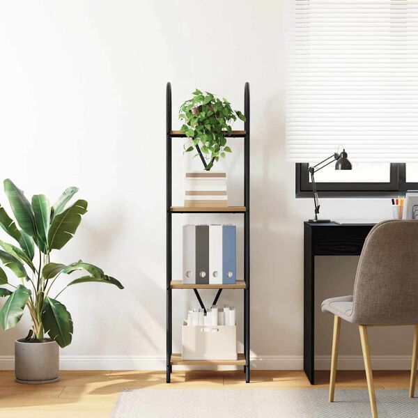 vidaXL Raft pentru cărți Stejar Artizanal 40 x 30 x 146 cm