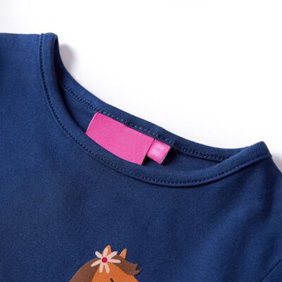 Tricou pentru copii cu mâneci lungi, bleumarin, 92