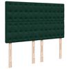 vidaXL Pat box spring cu saltea, verde &icirc;nchis, 160x200 cm, catifea