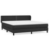 vidaXL Pat box spring cu saltea, negru, 180x200 cm, piele ecologică