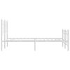 vidaXL Cadru de pat metalic cu tăblie, alb, 120x190 cm