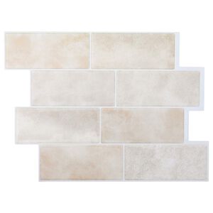vidaXL Placă de metrou 20 pcs Marmură bej 29 x 21 cm Poliuretan și PET