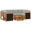 vidaXL Set de canapele de exterior 7 buc. Natural și gri deschis