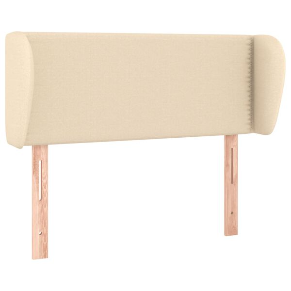 vidaXL Tăblie de pat cu aripioare crem 93x23x78/88 cm textil