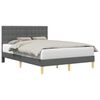 vidaXL Cadru de pat cu headboard Gri &icirc;nchis 140 x 200 cm Țesătură