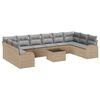 vidaXL Set de canapea 11 buc. Bej [Sintetic]: Poliratan