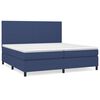 vidaXL Pat box spring cu saltea, albastru, 200x200 cm, textil
