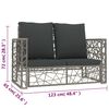 vidaXL Set mobilier de grădină cu perne, 2 piese, gri, poliratan