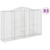 vidaXL Coșuri gabion arcuite 3 buc, 300x50x180/200 cm, fier galvanizat